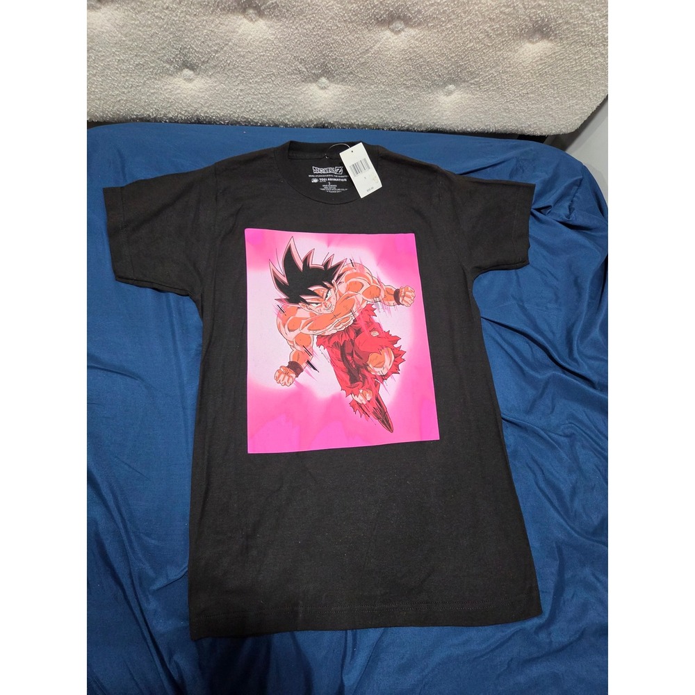Dragon Ball Z Goku Graphic T-Shirt Black Short Sleeve Cotton Anime Tee Small NWT